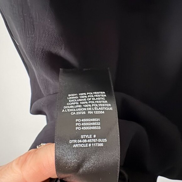 Aritzia Wilfred Rarity Dress Strapless Crepe Button Up Mini Black Size 2 - Picture 7 of 8